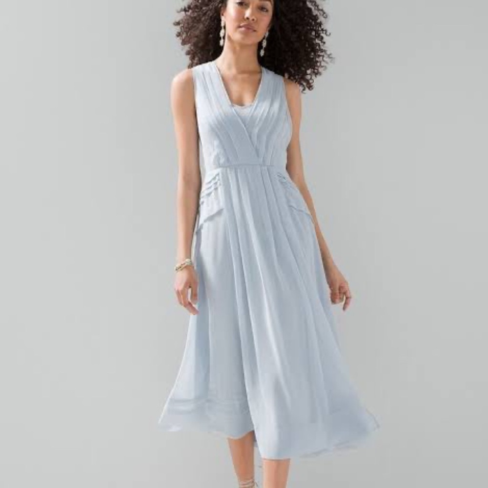 White House Black Market Light Blue Midi Dress